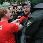 Sebastian Schmidtke auf einer Neonazi-Demo in Kreuzberg. Foto: apabiz